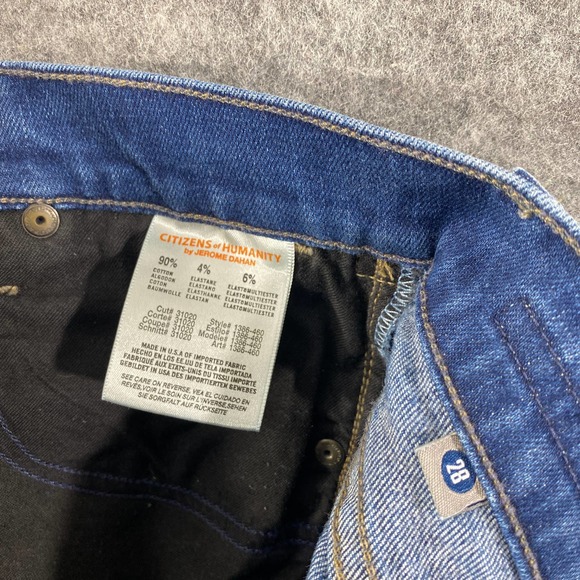 Citizens Of Humanity Jeans 28 Blue Denim Dani Cropped Straight Leg Cuffed - Picture 11 of 13